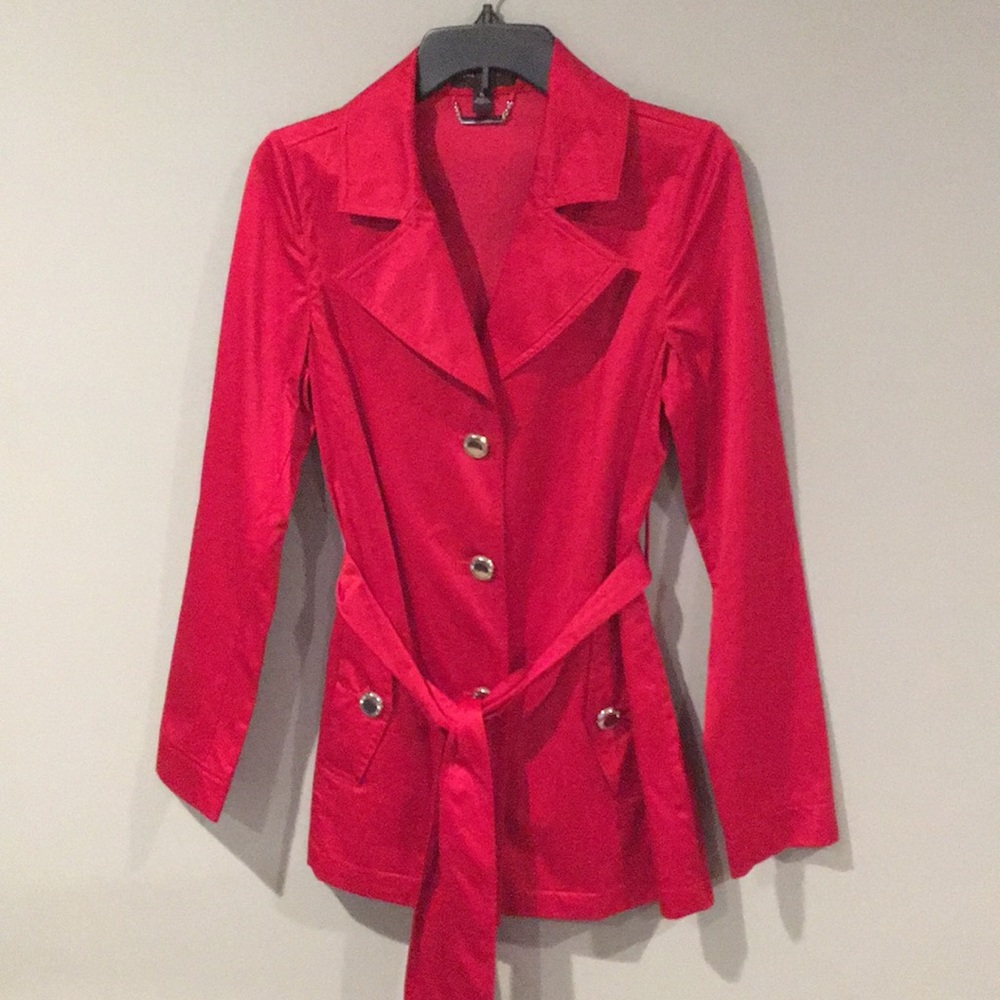 Red pea coat